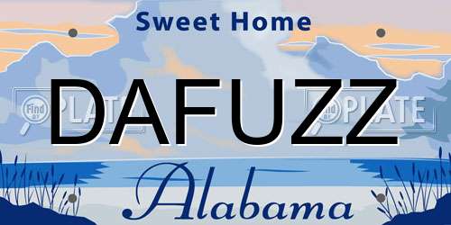 DAFUZZ Alabama License Plate