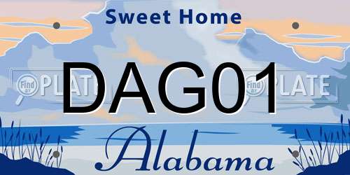 DAG01 Alabama License Plate