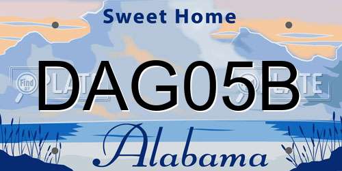 DAG05B Alabama License Plate