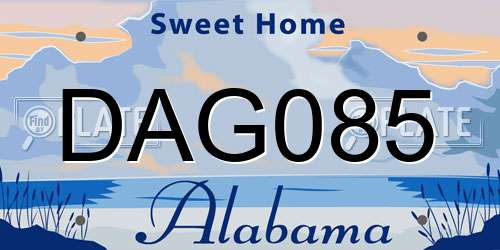 DAG085 Alabama License Plate