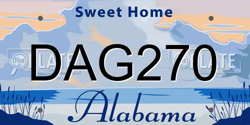 DAG270 Alabama License Plate