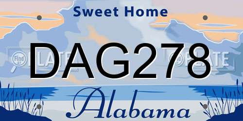 DAG278 Alabama License Plate
