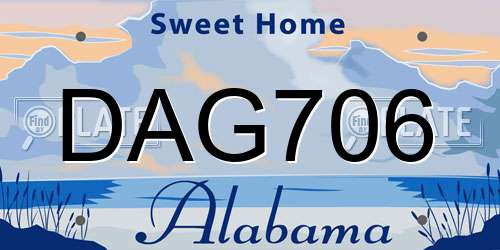DAG706 Alabama License Plate