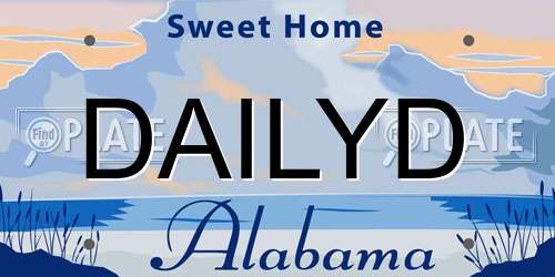 DAILYD Alabama License Plate