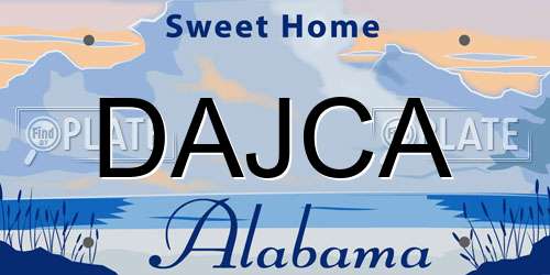 DAJCA Alabama License Plate
