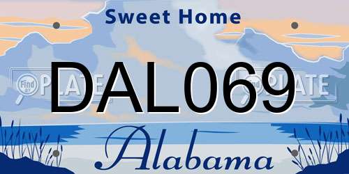 DAL069 Alabama License Plate