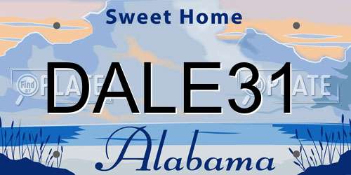 DALE31 Alabama License Plate