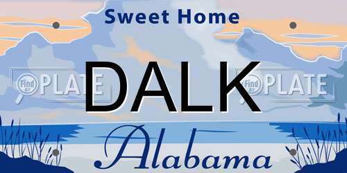 DALK Alabama License Plate