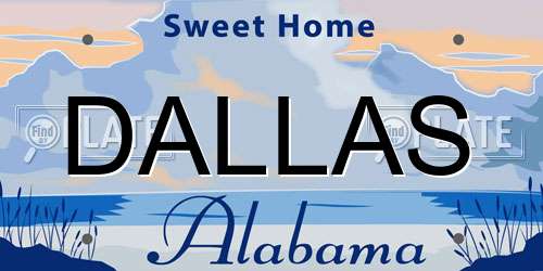 DALLAS Alabama License Plate