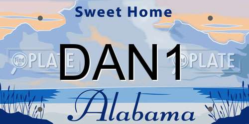 DAN1 Alabama License Plate