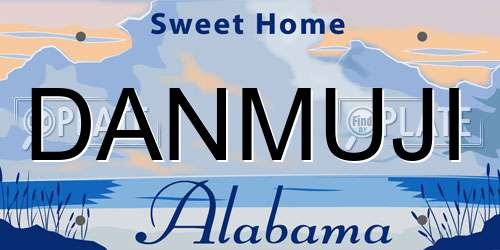 DANMUJI Alabama License Plate