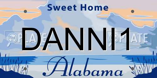 DANNI1 Alabama License Plate