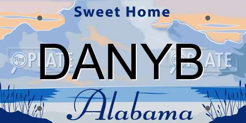 DANYB Alabama License Plate