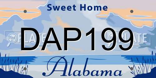 DAP199 Alabama License Plate