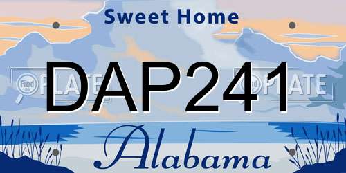 DAP241 Alabama License Plate