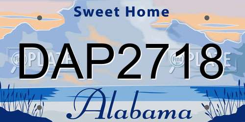 DAP2718 Alabama License Plate