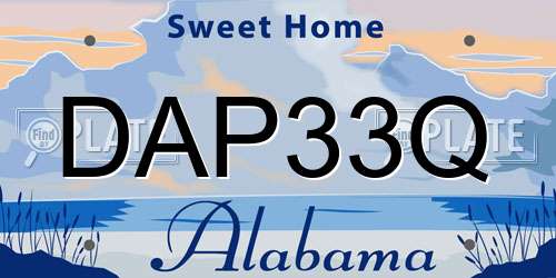 DAP33Q Alabama License Plate