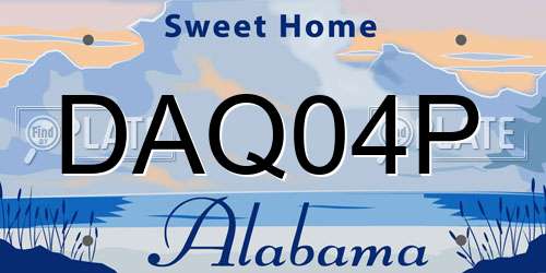DAQ04P Alabama License Plate