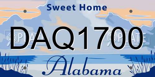 DAQ1700 Alabama License Plate