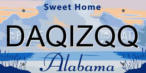 DAQIZQQ Alabama License Plate