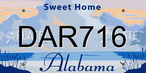 DAR716 Alabama License Plate