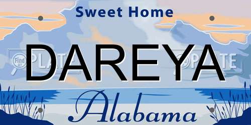 DAREYA Alabama License Plate