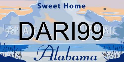 DARI99 Alabama License Plate