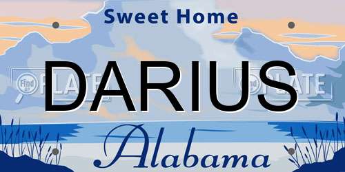 DARIUS Alabama License Plate