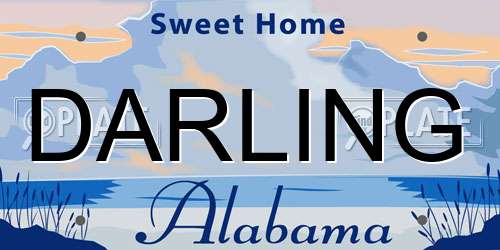 DARLING Alabama License Plate