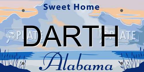 DARTH Alabama License Plate