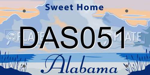 DAS051 Alabama License Plate