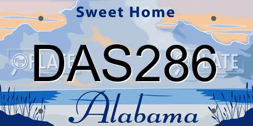 DAS286 Alabama License Plate