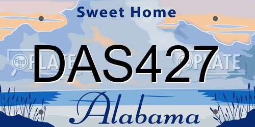 DAS427 Alabama License Plate