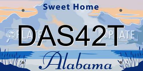 DAS42T Alabama License Plate