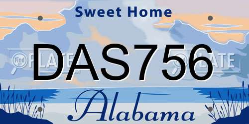 DAS756 Alabama License Plate