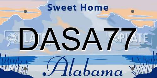 DASA77 Alabama License Plate