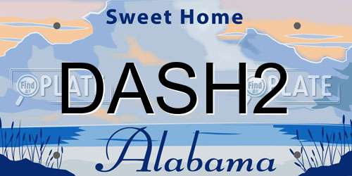 DASH2 Alabama License Plate