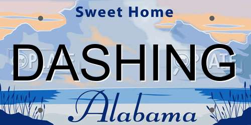 DASHING Alabama License Plate