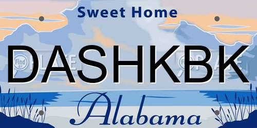 DASHKBK Alabama License Plate