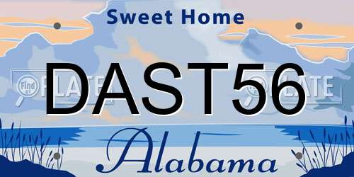 DAST56 Alabama License Plate