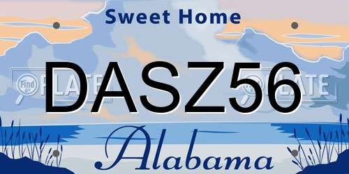 DASZ56 Alabama License Plate