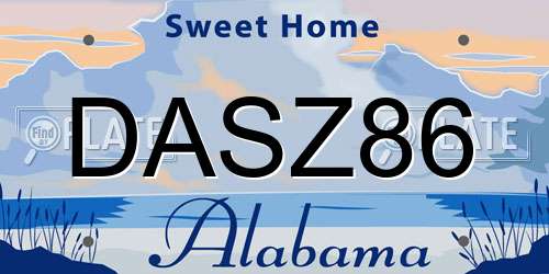 DASZ86 Alabama License Plate