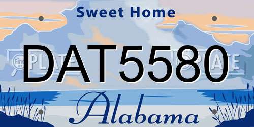 DAT5580 Alabama License Plate