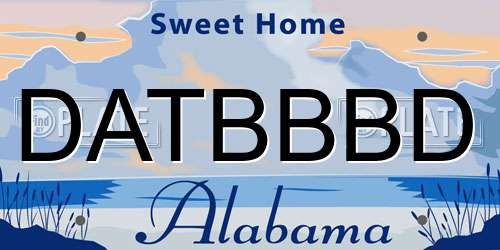 DATBBBD Alabama License Plate