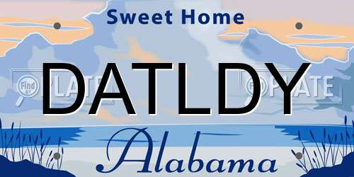 DATLDY Alabama License Plate
