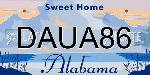 DAUA86 Alabama License Plate