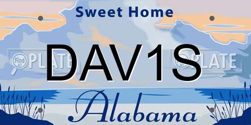 DAV1S Alabama License Plate