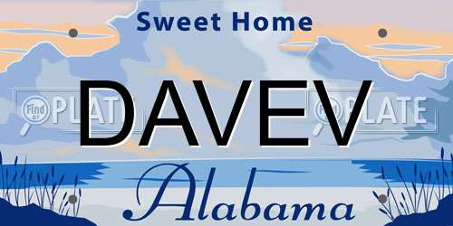 DAVEV Alabama License Plate