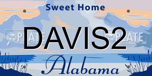 DAVIS2 Alabama License Plate