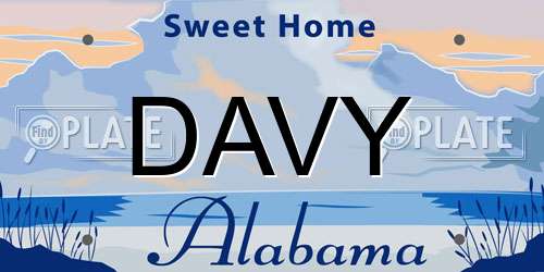 DAVY Alabama License Plate